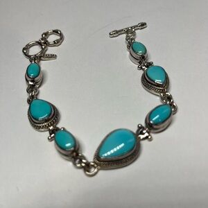Sarda Sterling Silver Turquoise Bracelet. Bali Silver